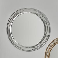 Swirl Round Wall Mirror - Silver - thumbnail 1