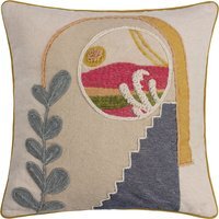 Margo Embroidered Cushion - Multicolour / Polyester