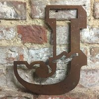 Personalised Metal lettering , Personalised Gift , Rusty Carnival Letter J - rusty