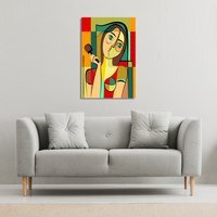 woman with chocolate in hand Canvas Print - Green / 101cm / 77cm - thumbnail 1