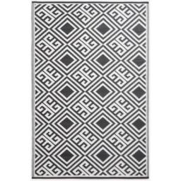Homescapes Outdoor Rug Waterproof Reversible, 120 x 186 cm, Monochrome Geometric - Black - thumbnail 2