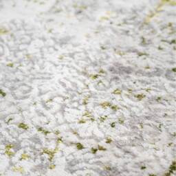 Distressed Tweed Effect Area Rug - Cream & Olive Green / 150 x 80cm - thumbnail 5