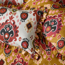 Dawson Ikat Reversible Duvet Cover Set - Amber / Double - thumbnail 3