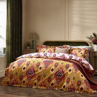 Dawson Ikat Reversible Duvet Cover Set - Amber / Double - thumbnail 1