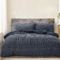 Snug Soft Teddy Marl Navy Duvet Set - Navy / King - image 1