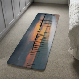 Wood bridge sunset at sea thailand Designer Runner Rug - Orange - thumbnail 4