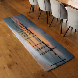Wood bridge sunset at sea thailand Designer Runner Rug - Orange - thumbnail 3