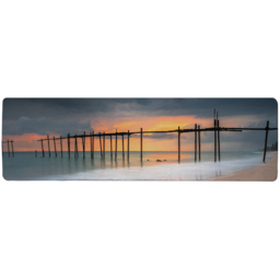 Wood bridge sunset at sea thailand Designer Runner Rug - Orange - thumbnail 2