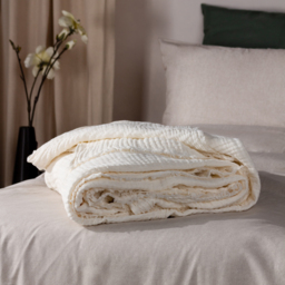 Lark Muslin Cotton Throw - White / 180cm - thumbnail 5