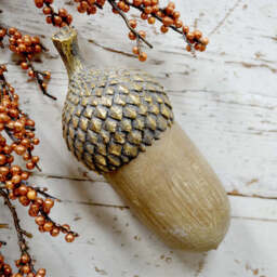 Long Deco Acorn Ornament - Brown - thumbnail 2