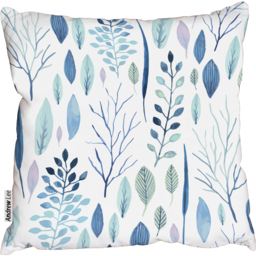 Blue watercolor floral elements Outdoor Cushion - Blue / 60cm - thumbnail 2