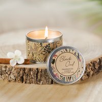 Christmas Floral Scented Candle Tin - Cream,Brown,Green
