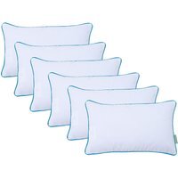 White Rectangular Pillow with Colours Piping Soft Comfy - Turquoise / 6