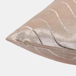 Pack Of Metallic Wave Velvet Cushion Covers - Natural / 4 - thumbnail 2