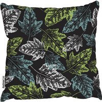 Grunge Leaves Print Cushion - Green / 60cm