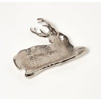 Silver Reindeer Decorative Tray  Centrepiece Bowl - Silver