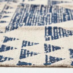 Homescapes Delphi Blue and White Cotton Printed Rug - Blue / 200cm - thumbnail 4