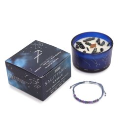 Sagittarius Zodiac Crystal Candle Gemstone Bracelet Set - Blue - thumbnail 2