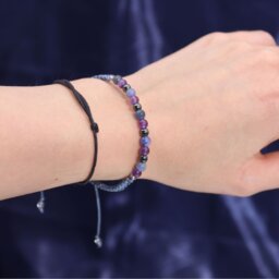Sagittarius Zodiac Crystal Candle Gemstone Bracelet Set - Blue - thumbnail 5