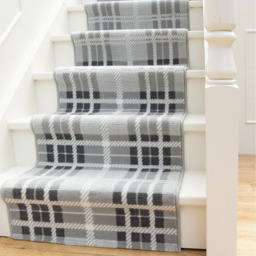 Tartan Cut To Measure Stair Carpet Runner - Grey / 792cm x 60cm - thumbnail 3