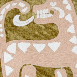 Dynasty Tiger Embroidered Chenille Cushion - Amber Green / 80 Feather 20 Polyester - thumbnail 4