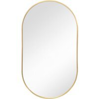 Oval Metal Frame Wall Mirror - Gold - image 1