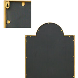 MirrorOutlet The Fenestra Crown Contemporary Wall and Leaner Mirror - Gold / 85cm - thumbnail 5