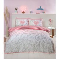 Dalmatian Polycotton Duvet Set With Pillowcase - Blush / King