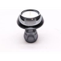 Midnight Grey Mushroom Flip Candle Tealight Holder Elegant Dinner Decor - Grey