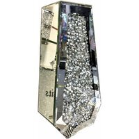 Diamond Crushed Floor Vase - Coffin Shaped - Silver - image 1