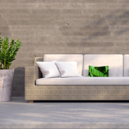 Natural Dark Green Leaves, Long Slender Green Leaves Outdoor Cushion - Green - thumbnail 2