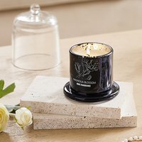 Plant-Based Wax Scented Candle with Glass Cloche - Black