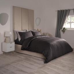 Highams 220 Thread Count Hotel Luxury Duvet Cover - Charcoal Grey - thumbnail 2