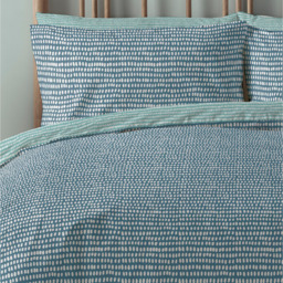Arri Reversible Duvet Cover and Pillowcase Set - Teal / 200cm - thumbnail 3