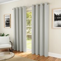 Pair of Supersoft Grey Plain Thermal Eyelet Curtains - Grey / 229cm - image 1