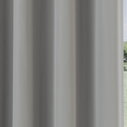 Pair of Supersoft Grey Plain Thermal Eyelet Curtains - Grey / 229cm - thumbnail 2