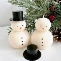 Handmade Unscented Fancy Christmas Wax Candles - White