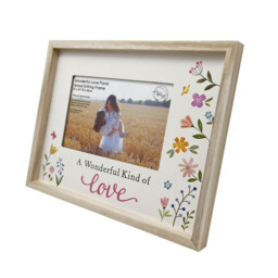Wonderful Love Floral Wooden Photo Frame - Natural - thumbnail 2