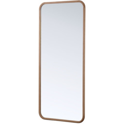 Solid Oak Curved Full Length Wall Mirror - Oak - thumbnail 4