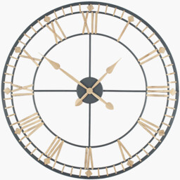 Minimalist Vintage Roman Numerals Wall Clock - Gold & Black - thumbnail 2