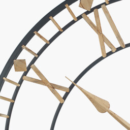 Minimalist Vintage Roman Numerals Wall Clock - Gold & Black - thumbnail 5