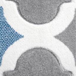 Trellis Geometric Carved Bedroom Living Area Rug - Blue Grey / 240 x 60cm - thumbnail 4