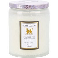 Soy Wax Scented Candle with Embossing Glass Cup - Translucent White - image 1