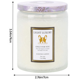 Soy Wax Scented Candle with Embossing Glass Cup - Translucent White - thumbnail 2