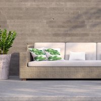 Twin Botanical Leaves Outdoor Cushion - Green / 60cm - thumbnail 1