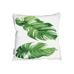 Twin Botanical Leaves Outdoor Cushion - Green / 60cm - thumbnail 2