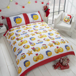 Christmas Icons Emoticons Polycotton Duvet Set With Pillowcase - Multicolor / King - thumbnail 2