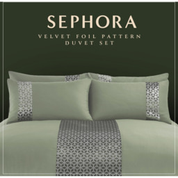 Soft Touch Geometric Duvet Set - Sage / King - thumbnail 4