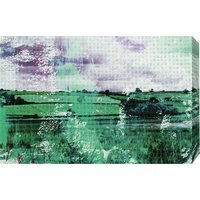Countryside Lakeview Graphic Art Wrapped on Canvas - Green / 112cm - image 1