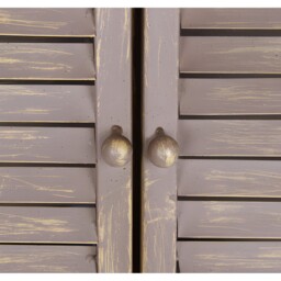 Country Slatted Shutter Window Design Glass Mirror - Silver - thumbnail 5